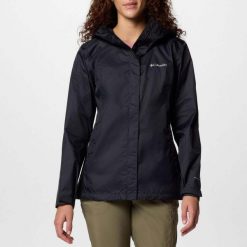 Kurtka COLUMBIA ARCADIA II JACKET Czarny. Czarne kurtki damskie Columbia, bez wzorów, z tkaniny, bez kaptura, trekkingowe. Za 351.99 zł.