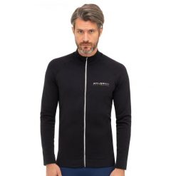 Bluza dresowa termoaktywna rozpinana męska Brubeck Athletic. Czarne bluzy męskie Brubeck, m, bez wzorów, z dresówki, bez kaptura. Za 239.99 zł.