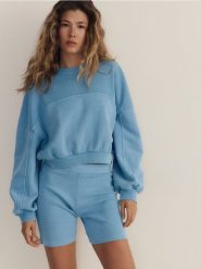 Góra od piżamy - jasnoniebieski. Niebieskie piżamy damskie Reserved, l, bez wzorów, z bawełny, bez ramiączek. W wyprzedaży za 49.99 zł.