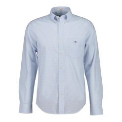 Koszula z długim rękawem Gant Regular Classic Gingham. Niebieskie koszule męskie GANT, m, bez wzorów, casualowe, bez kołnierzyka, bez ramiączek. Za 391.00 zł.