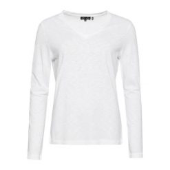 Damska koszulka dżersejowa z długim rękawem i dekoltem w serek Superdry. Białe t-shirty damskie Superdry., xs, bez wzorów, z bawełny, eleganckie, bez kołnierzyka. Za 131.95 zł.