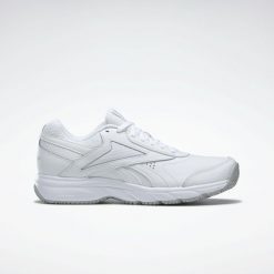 Buty damskie Reebok Work N Cushion 4.0. Białe obuwie sportowe damskie Reebok, bez wzorów, z gumy, do biegania. Za 279.00 zł.