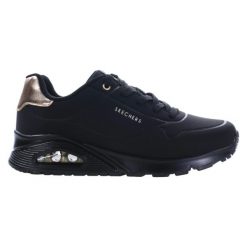 Buty na co dzień unisex SKECHERS UNO GEN 1 SHIMMER eko skóra. Czarne obuwie sportowe damskie Skechers, bez wzorów, ze skóry, trekkingowe. Za 219.00 zł.