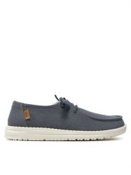 Hey Dude Półbuty Wendy Chambray 40058-4MQ Granatowy. Niebieskie półbuty damskie Hey dude, bez wzorów, z materiału, bez obcasa, na płaskiej podeszwie, bez zapięcia. Za 219.99 zł.