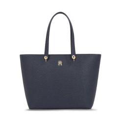 Torebka Tommy Hilfiger. Niebieskie torebki shopper damskie Tommy Hilfiger, bez wzorów, bez dodatków. Za 499.99 zł.