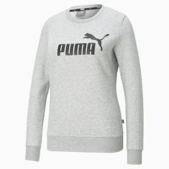 Bluza damska Puma ESS Logo Crew. Czarne bluzy damskie Puma, xs, bez wzorów, z materiału, bez kaptura. W wyprzedaży za 197.00 zł.