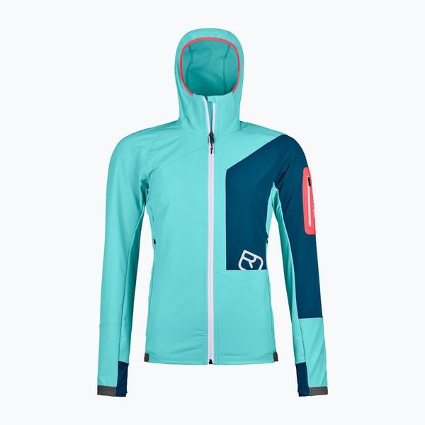 Kurtka softshell damska ORTOVOX Berrino Hooded. Niebieskie kurtki damskie ORTOVOX, xs, bez wzorów, z elastanu, z kapturem, trekkingowe. Za 1,059.00 zł.