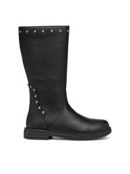 Geox Kozaki Eclair J469QD 000BC C9999 D Czarny. Czarne buty zimowe dziewczęce Geox, bez wzorów, ze skóry, bez zapięcia. Za 359.99 zł.