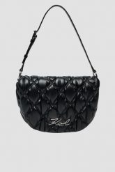 KARL LAGERFELD Czarna pikowana damska torebka Kuilt Flap Shb. Czarne kopertówki damskie KARL LAGERFELD, bez wzorów, eleganckie, pikowane, bez dodatków. W wyprzedaży za 505.99 zł.