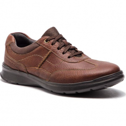 Półbuty CLARKS - Cotrell Style 261315647 Tobacco Style. Brązowe półbuty na co dzień męskie Clarks, z materiału. W wyprzedaży za 209.00 zł.