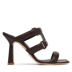 Klapki Elisabetta Franchi. Brązowe klapki damskie Elisabetta Franchi, bez wzorów, bez obcasa. Za 2,639.00 zł.