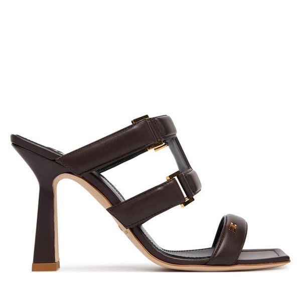 Klapki Elisabetta Franchi. Brązowe klapki damskie Elisabetta Franchi, bez wzorów, bez obcasa. Za 1,581.99 zł.