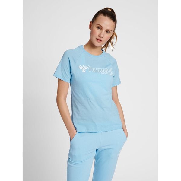 Koszulka damska Hummel Noni 2.0. Niebieskie koszulki sportowe damskie Hummel, xs, bez wzorów, sportowe, bez kołnierzyka. Za 103.50 zł.