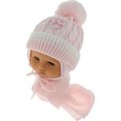 Czapka niemowlęca z szalikiem CZ+S 149D różowa. Czapki dla dzieci marki Proman. Za 39.76 zł.