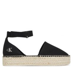 Espadryle Calvin Klein Jeans. Czarne espadryle damskie Calvin Klein Jeans, bez wzorów, z jeansu, bez obcasa, bez zapięcia. Za 239.99 zł.