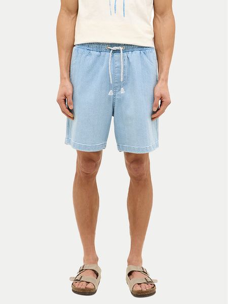 Mustang Szorty jeansowe Prague 1016652 Niebieski Loose Fit. Niebieskie szorty męskie Mustang, m, bez wzorów, z bawełny. Za 159.99 zł.