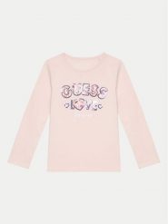 Guess Bluzka K4BI16 J1314 Różowy Regular Fit. Czerwone t-shirty i topy dla dziewczynek Guess, z aplikacjami, z bawełny, bez ramiączek. Za 59.99 zł.
