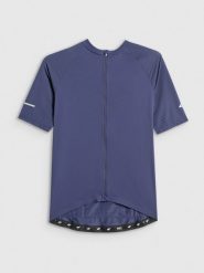 4F Koszulka kolarska męska - granatowa XL. Niebieskie t-shirty męskie 4f, l, bez wzorów, z włókna, bez kołnierzyka. Za 179.99 zł.