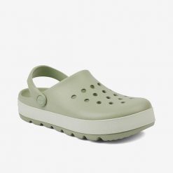 Chodaki damskie Coqui. Białe klapki damskie Coqui, bez wzorów, z materiału, bez obcasa, na platformie. Za 134.99 zł.