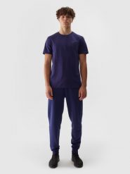 4F Spodnie dresowe joggery męskie - granatowe 3XL. Niebieskie spodnie sportowe męskie 4f, l, bez wzorów, z bawełny. W wyprzedaży za 79.99 zł.