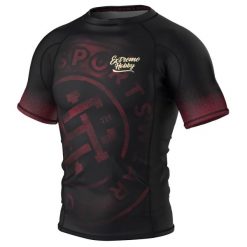 Koszulka Męska Rashguard MMA na Siłownię EXTREME HOBBY BADGE. Czarne koszulki sportowe męskie EXTREME HOBBY, m, bez wzorów, z bawełny, bez kołnierzyka, bez ramiączek, do biegania. Za 199.00 zł.