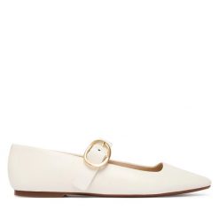 Baleriny Calvin Klein. Białe baleriny damskie Calvin Klein, bez wzorów, bez obcasa. Za 489.99 zł.