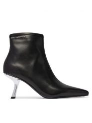 KARL LAGERFELD Botki Karmel KL33635 Czarny. Czarne botki damskie KARL LAGERFELD, ze skóry, bez obcasa, na słupku, bez zapięcia. Za 1,059.00 zł.