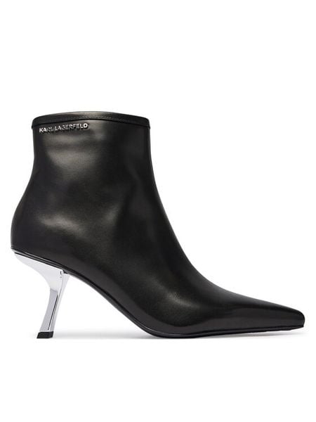 KARL LAGERFELD Botki Karmel KL33635 Czarny. Czarne botki damskie KARL LAGERFELD, ze skóry, bez obcasa, na słupku, bez zapięcia. Za 1,059.00 zł.