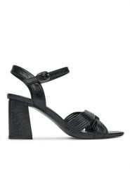 JENNY Sandały SX108-01 Czarny. Czarne sandały damskie Jenny, bez wzorów, ze skóry, bez obcasa, na słupku, bez zapięcia. Za 129.99 zł.