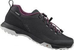 Kobiety - Buty kolarskie ET501W. Czarne obuwie sportowe damskie Shimano, bez wzorów, z gumy, rowerowe. Za 419.99 zł.