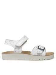 Geox Sandały J Sandal Costarei Gi J15EAB 00004 C1000 S Biały. Białe sandały dziewczęce Geox, ze skóry, bez zapięcia. Za 229.99 zł.