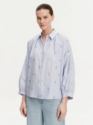 Weekend Max Mara Koszula Gilly 2515111132 Błękitny Relaxed Fit. Niebieskie bluzki damskie Weekend Max Mara, bez wzorów, z bawełny, bez kołnierzyka, bez ramiączek. Za 639.99 zł.