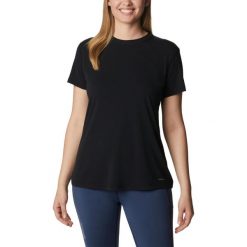 Koszulka sportowa z krótkim rękawem W Endless Trail Running Tech Tee. Czarne koszulki sportowe damskie Columbia, m, bez wzorów, bez kołnierzyka, bez ramiączek, do biegania. Za 199.00 zł.
