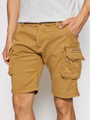 Alpha Industries Szorty materiałowe Crew 176203 Brązowy Slim Fit. Brązowe szorty męskie Alpha Industries, m, bez wzorów, z bawełny. Za 209.99 zł.