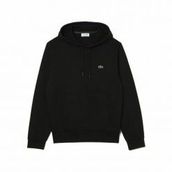 Bluza z kapturem Męska Lacoste Czarny. Czarne bluzy sportowe męskie Lacoste, l, bez wzorów, z bawełny, z kapturem, na fitness i siłownię. Za 647.60 zł.