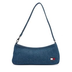 Torebka Tommy Jeans. Niebieskie torebki do ręki damskie Tommy Jeans, bez wzorów, z denimu, klasyczne, bez dodatków. Za 489.99 zł.