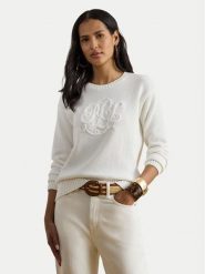 LAUREN RALPH LAUREN Sweter 200P08805001 Biały Relaxed Fit. Białe swetry damskie Lauren Ralph Lauren, s, bez wzorów, z bawełny, bez kołnierzyka, bez ramiączek, bez kaptura. Za 1,199.00 zł.