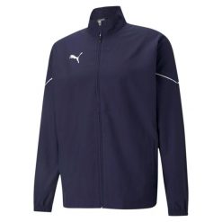 Kurtka do piłki nożnej męska Puma teamRISE Sideline. Niebieskie kurtki męskie Puma, l, bez wzorów, bez kaptura. Za 125.99 zł.
