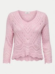 JDY Sweter New Sun 15212788 Różowy Regular Fit. Czerwone swetry damskie JDY, xl, bez wzorów, z syntetyku, bez kołnierzyka, bez ramiączek, bez kaptura. Za 69.99 zł.