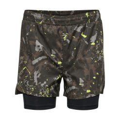 Damskie Szorty 2 w 1 Newline Kansas. Brązowe szorty sportowe damskie Newline, na jesień, xs, bez wzorów, z dżerseju, klasyczne, z standardowym stanem. Za 286.00 zł.