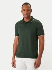 KARL LAGERFELD Polo 745080 562200 Zielony Regular Fit. Zielone koszulki polo męskie KARL LAGERFELD, m, bez wzorów, z bawełny, bez ramiączek. Za 539.99 zł.