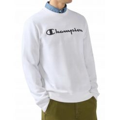 BLUZA męska CHAMPION bez kaptura biała sportowa ciepła. Białe bluzy męskie Champion, m, bez wzorów, bez kaptura. Za 229.00 zł.