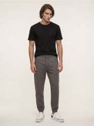 Spodnie dresowe slim fit z domieszką wiskozy - szary. Szare spodnie sportowe męskie Sinsay, l, bez wzorów, z dresówki. Za 69.99 zł.
