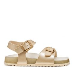 Sandały Geox. Żółte sandały dziewczęce Geox, bez zapięcia. Za 209.99 zł.