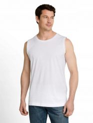 KOSZULKA KOMPLET 2 SZT T-SHIRT BEZ RĘKAWÓW MĘSKI TOM TAILOR ZESTAW 2-PAK M. Białe t-shirty męskie Tom Tailor, m, bez wzorów, z bawełny, sportowe, bez kołnierzyka. Za 85.56 zł.