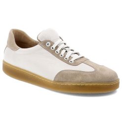 Półbuty męskie Wasak Barefoot, ze skóry naturalnej na płaskiej podeszwie sznurowane, biało-beżowe, 248. Białe półbuty na co dzień męskie Wasak, z materiału, eleganckie, bez zapięcia. Za 280.99 zł.