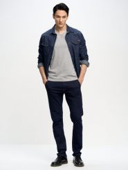 Koszulka męska v-neck z bawełny supima szara Supiclassicov 901. Szare t-shirty męskie Big Star, l, bez wzorów, z bawełny, retro, bez kołnierzyka. W wyprzedaży za 79.99 zł.