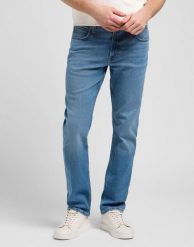 MESKIE SPODNIE LEE BROOKLYN STRAIGHT BALEIGH 112372639. Spodnie materiałowe męskie Lee, l, bez wzorów, z jeansu. Za 219.99 zł.