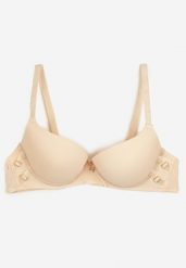 Beżowy Biustonosz Push-Up na Regulowanych Ramiączkach Ozdobiony Aplikacją Alerisia. Brązowe biustonosze Renee, z aplikacjami. Za 29.99 zł.