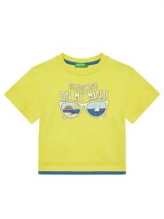 United Colors Of Benetton T-Shirt 3SLUG10JF Żółty Regular Fit. Żółte t-shirty dla chłopców United Colors Of Benetton, bez wzorów, z bawełny, bez ramiączek. Za 39.99 zł.